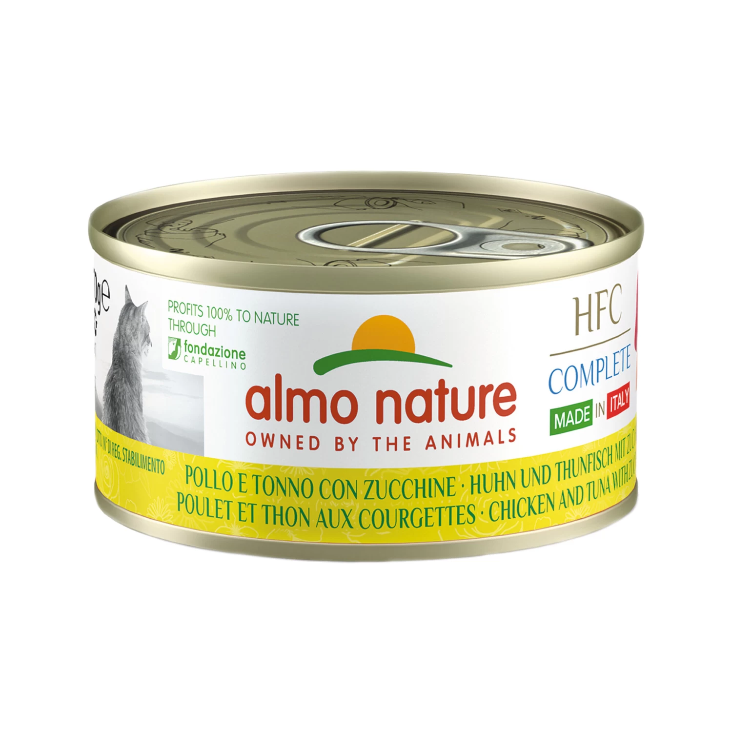 Almo Nature HFC Complete Adult Made In Italy Kattenvoer - Blik - Kip En Tonijn Met Courgette - Afbeelding 2