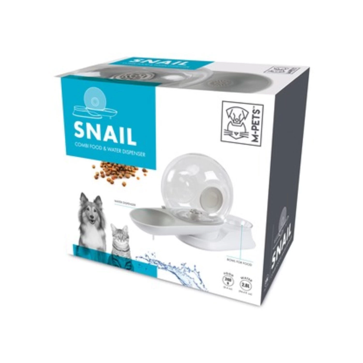 M-Pets Snail Combi Voedsel En Waterdispenser - Afbeelding 3
